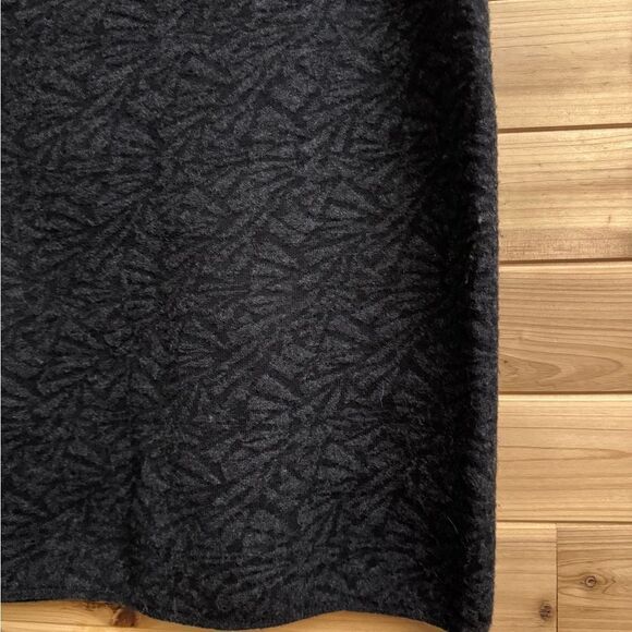 Eileen Fisher Size Large Gray Black Abstract Pattern Wool Blend Bodycon Skirt - Picture 3 of 10